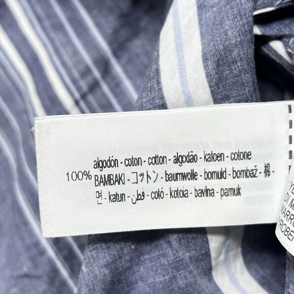 Zara Midi Limited Edition Dress Womens Size Small Navy Blue Striped Godet - Picture 10 of 10